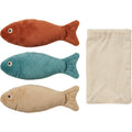 Qndgp Three Piece Flat Plush Crinkle Fish Rust Teal Sand - Product view