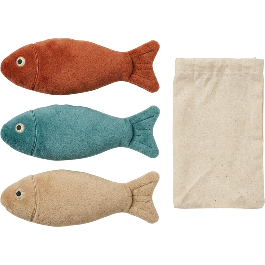 Qndgp Three Piece Flat Plush Crinkle Fish Rust Teal Sand